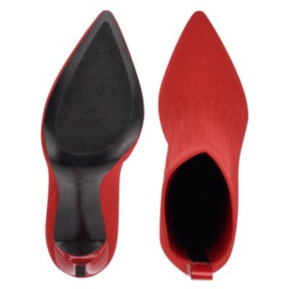 Red Knit Nine West Teoy Dress Booties - Picture 5 of 5